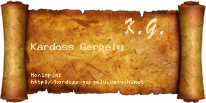 Kardoss Gergely névjegykártya